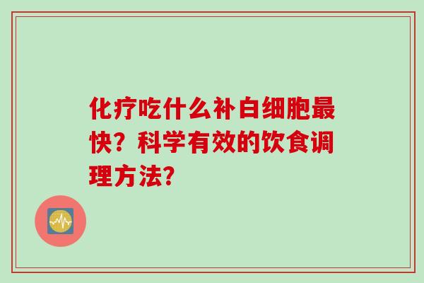 吃什么补快？科学有效的饮食调理方法？