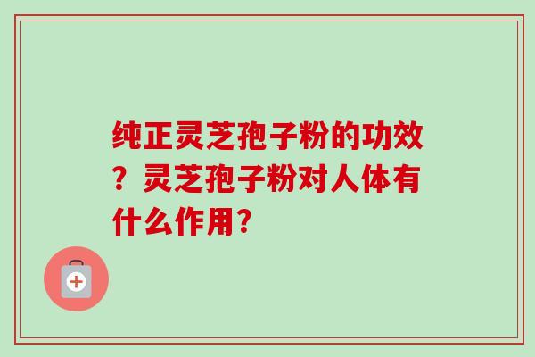 纯正灵芝孢子粉的功效？灵芝孢子粉对人体有什么作用？
