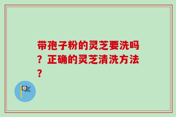 带孢子粉的灵芝要洗吗?正确的灵芝清洗方法?