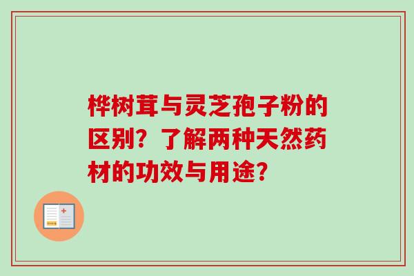 桦树茸与灵芝孢子粉的区别？了解两种天然药材的功效与用途？
