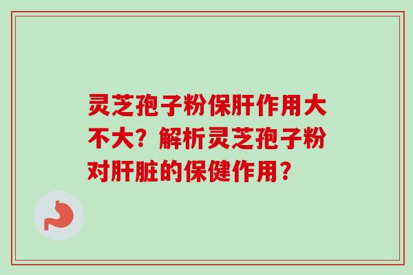 灵芝孢子粉作用大不大？解析灵芝孢子粉对的保健作用？