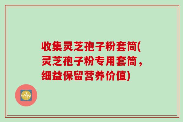 收集灵芝孢子粉套筒(灵芝孢子粉专用套筒，细益保留营养价值)