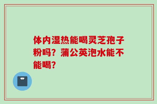 体内湿热能喝灵芝孢子粉吗？蒲公英泡水能不能喝？