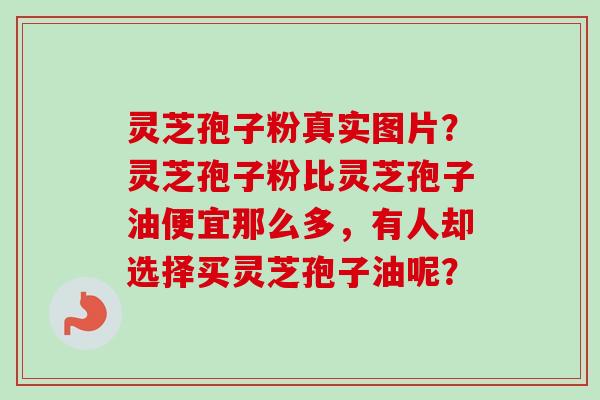 灵芝孢子粉真实图片？灵芝孢子粉比灵芝孢子油便宜那么多，有人却选择买灵芝孢子油呢？