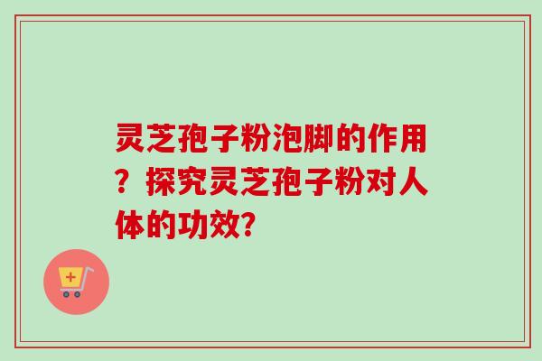 灵芝孢子粉泡脚的作用？探究灵芝孢子粉对人体的功效？