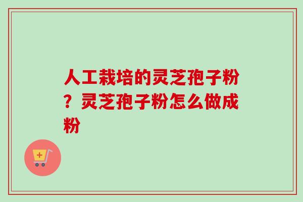 人工栽培的灵芝孢子粉？灵芝孢子粉怎么做成粉