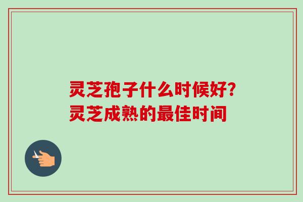 灵芝孢子什么时候好？灵芝成熟的佳时间