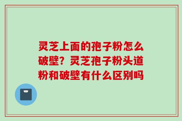 灵芝上面的孢子粉怎么破壁？灵芝孢子粉头道粉和破壁有什么区别吗