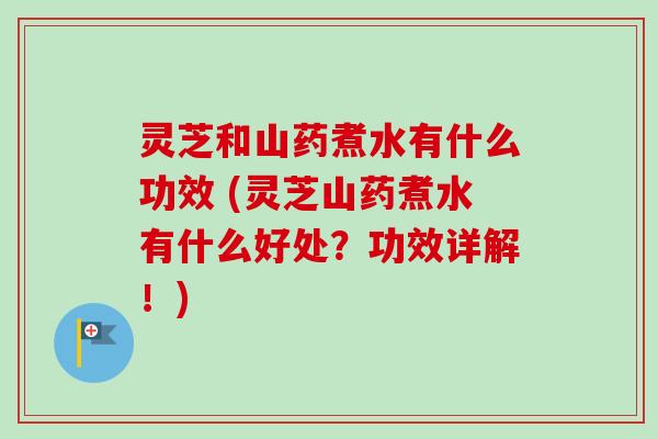 灵芝和山药煮水有什么功效 (灵芝山药煮水有什么好处？功效详解！)