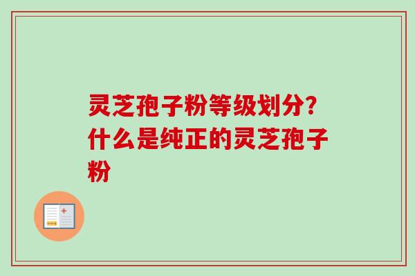 灵芝孢子粉等级划分？什么是纯正的灵芝孢子粉