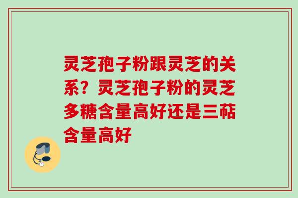 灵芝孢子粉跟灵芝的关系？灵芝孢子粉的灵芝多糖含量高好还是三萜含量高好