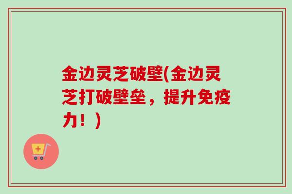 金边灵芝破壁(金边灵芝打破壁垒，提升免疫力！)