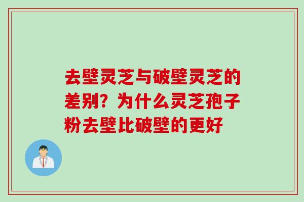 去壁灵芝与破壁灵芝的差别?为什么灵芝孢子粉去壁比破壁的更好