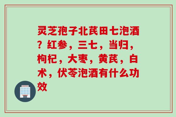 灵芝孢子北芪田七泡酒？红参，三七，当归，枸杞，大枣，黄芪，白术，伏苓泡酒有什么功效