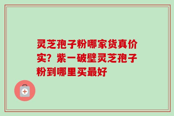 灵芝孢子粉哪家货真价实？紫一破壁灵芝孢子粉到哪里买好