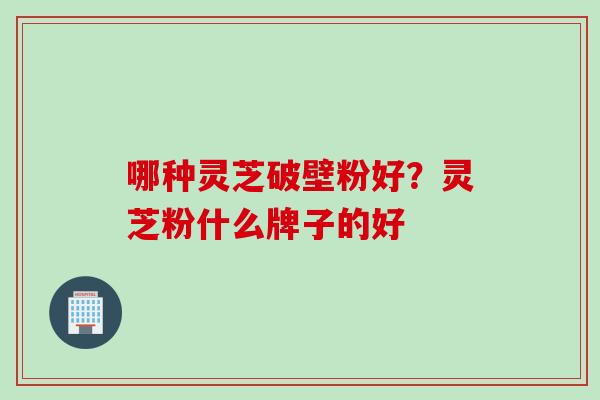 哪种灵芝破壁粉好？灵芝粉什么牌子的好
