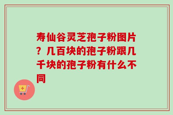 寿仙谷灵芝孢子粉图片？几百块的孢子粉跟几千块的孢子粉有什么不同