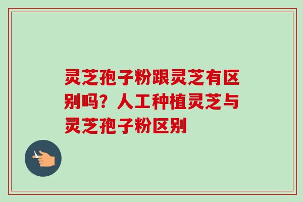 灵芝孢子粉跟灵芝有区别吗？人工种植灵芝与灵芝孢子粉区别