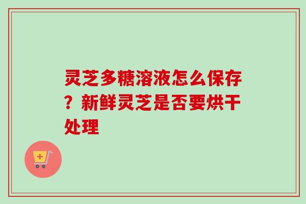 灵芝多糖溶液怎么保存？新鲜灵芝是否要烘干处理