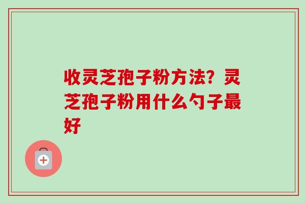 收灵芝孢子粉方法？灵芝孢子粉用什么勺子好