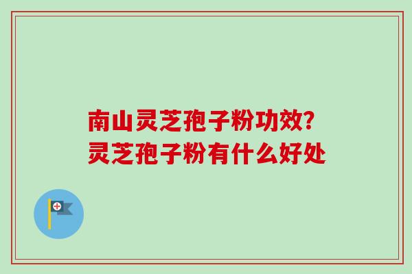 南山灵芝孢子粉功效？灵芝孢子粉有什么好处