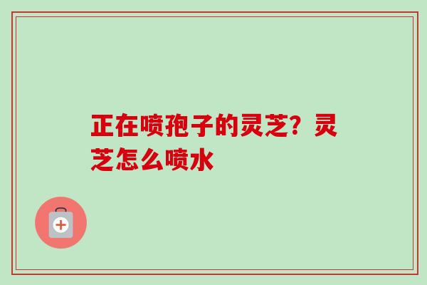 正在喷孢子的灵芝？灵芝怎么喷水