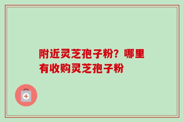 附近灵芝孢子粉？哪里有收购灵芝孢子粉
