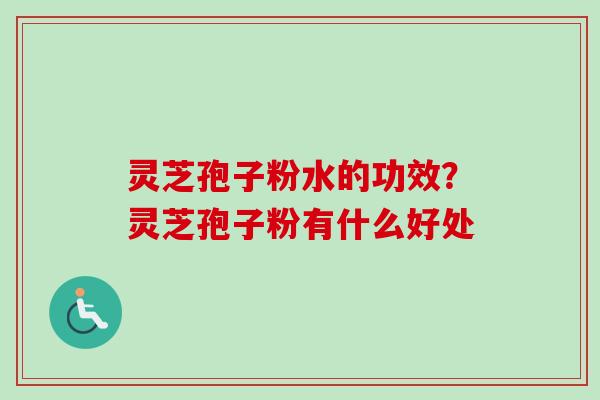 灵芝孢子粉水的功效？灵芝孢子粉有什么好处
