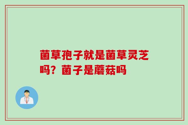 菌草孢子就是菌草灵芝吗？菌子是蘑菇吗