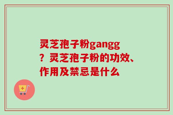 灵芝孢子粉gangg？灵芝孢子粉的功效、作用及禁忌是什么