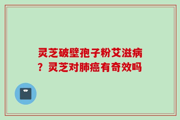 灵芝破壁孢子粉艾滋病？灵芝对肺癌有奇效吗