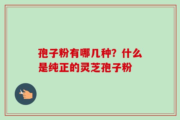 孢子粉有哪几种？什么是纯正的灵芝孢子粉