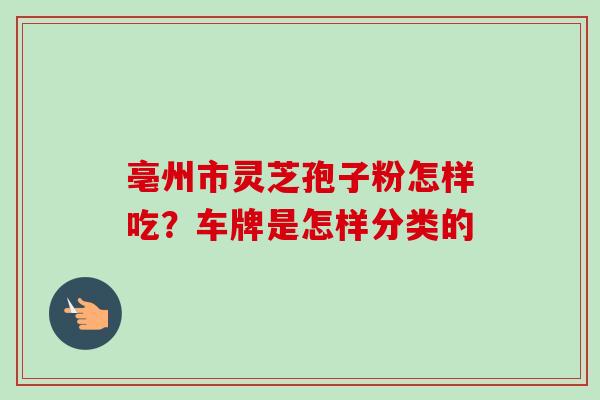 亳州市灵芝孢子粉怎样吃？车牌是怎样分类的