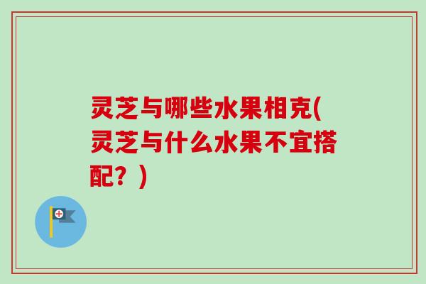 灵芝与哪些水果相克(灵芝与什么水果不宜搭配？)