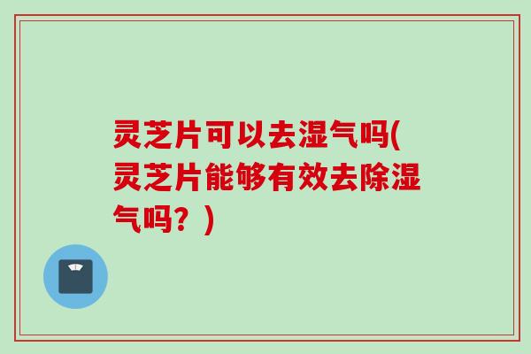 灵芝片可以去湿气吗(灵芝片能够有效去除湿气吗？)