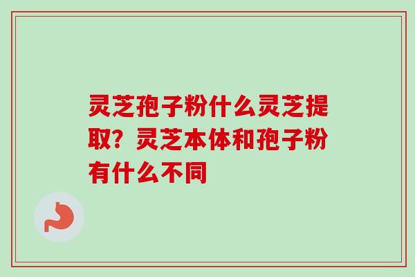 灵芝孢子粉什么灵芝提取？灵芝本体和孢子粉有什么不同