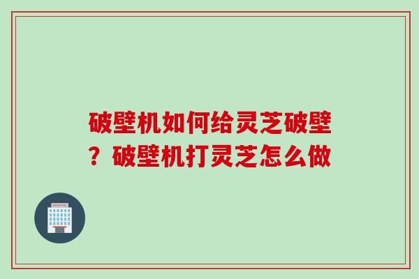 破壁机如何给灵芝破壁？破壁机打灵芝怎么做