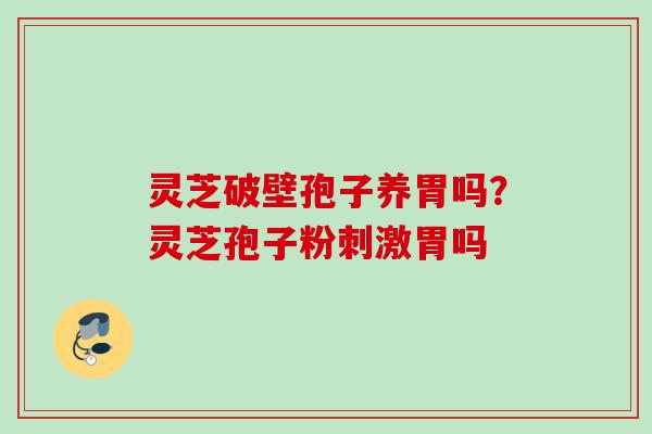灵芝破壁孢子养胃吗？灵芝孢子粉刺激胃吗