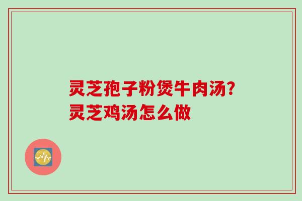 灵芝孢子粉煲牛肉汤？灵芝鸡汤怎么做