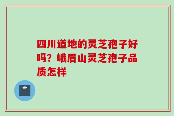 四川道地的灵芝孢子好吗？峨眉山灵芝孢子品质怎样