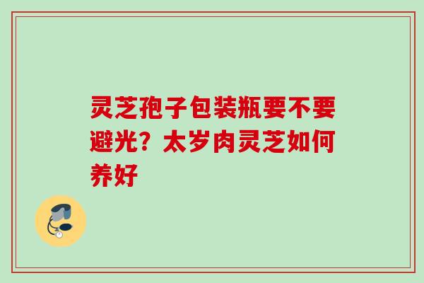 灵芝孢子包装瓶要不要避光？太岁肉灵芝如何养好