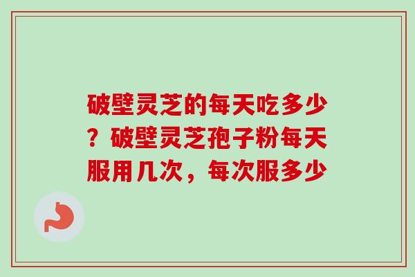 破壁灵芝的每天吃多少？破壁灵芝孢子粉每天服用几次，每次服多少