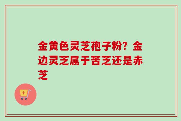 金黄色灵芝孢子粉？金边灵芝属于苦芝还是赤芝