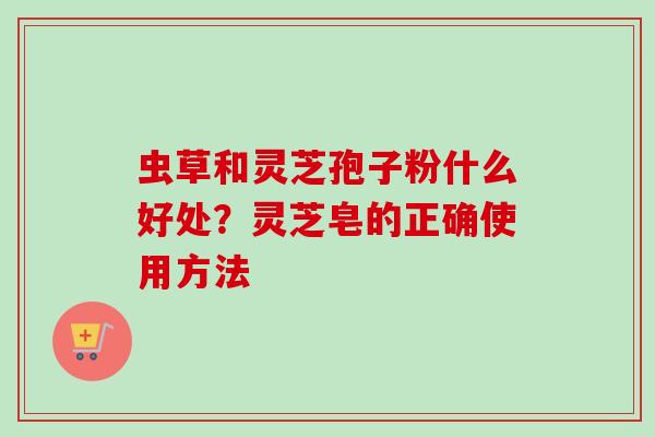 虫草和灵芝孢子粉什么好处？灵芝皂的正确使用方法