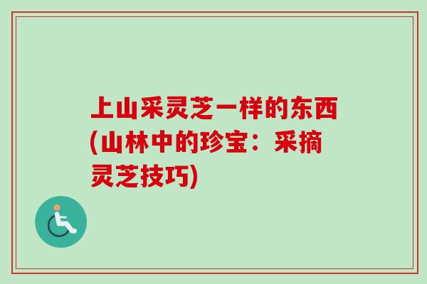 上山采灵芝一样的东西(山林中的珍宝：采摘灵芝技巧)