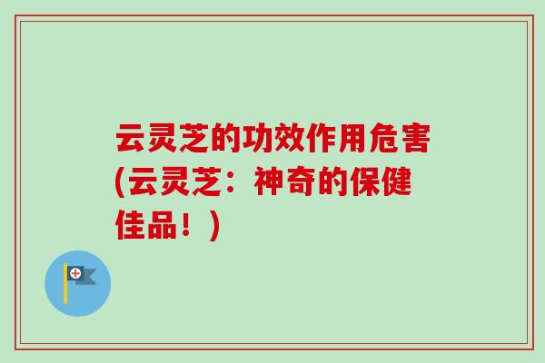 云灵芝的功效作用危害(云灵芝：神奇的保健佳品！)