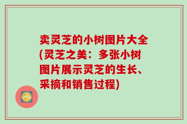 卖灵芝的小树图片大全(灵芝之美：多张小树图片展示灵芝的生长、采摘和销售过程)