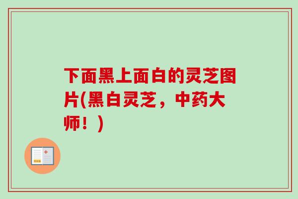 下面黑上面白的灵芝图片(黑白灵芝，大师！)