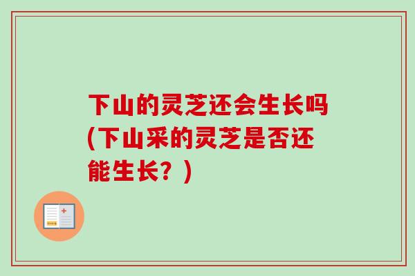 下山的灵芝还会生长吗(下山采的灵芝是否还能生长？)