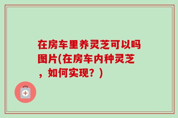 在房车里养灵芝可以吗图片(在房车内种灵芝，如何实现？)